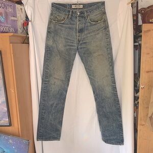 Men’s Big Star‎ Vintage denim Roped Dyed Ring Fabric Light Blue Straight Jeans